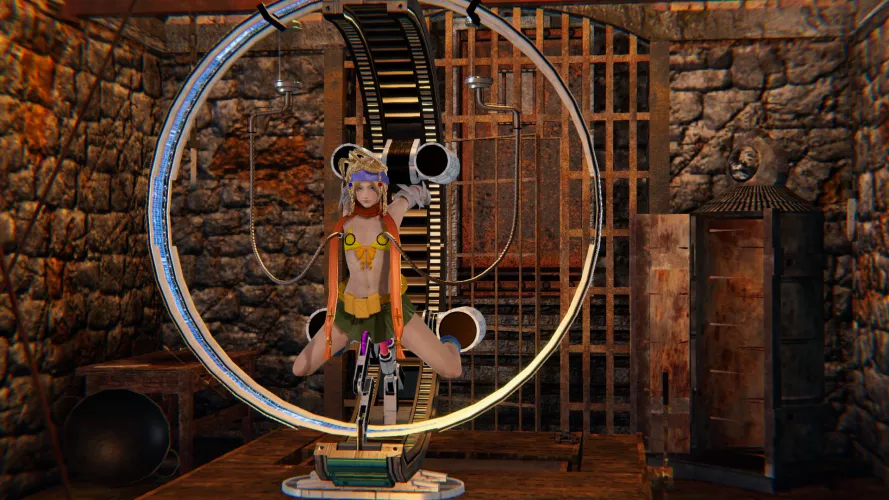 Rikku was my 12 year old crush so I feel a little guilty for attaching her to that machine but well, she has teased me for going on 25 years! (NOT AI)