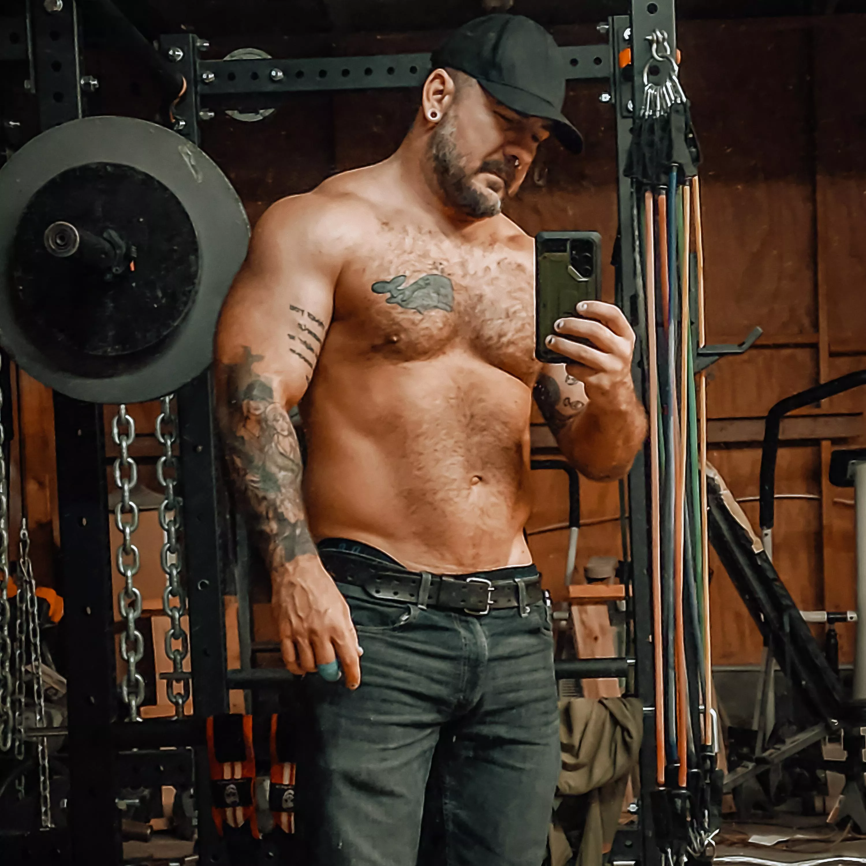 Short trimmed beard. 