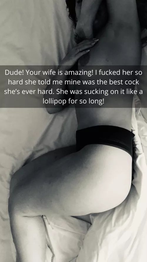 We love when people caption my wife slutty pic, wanna help?