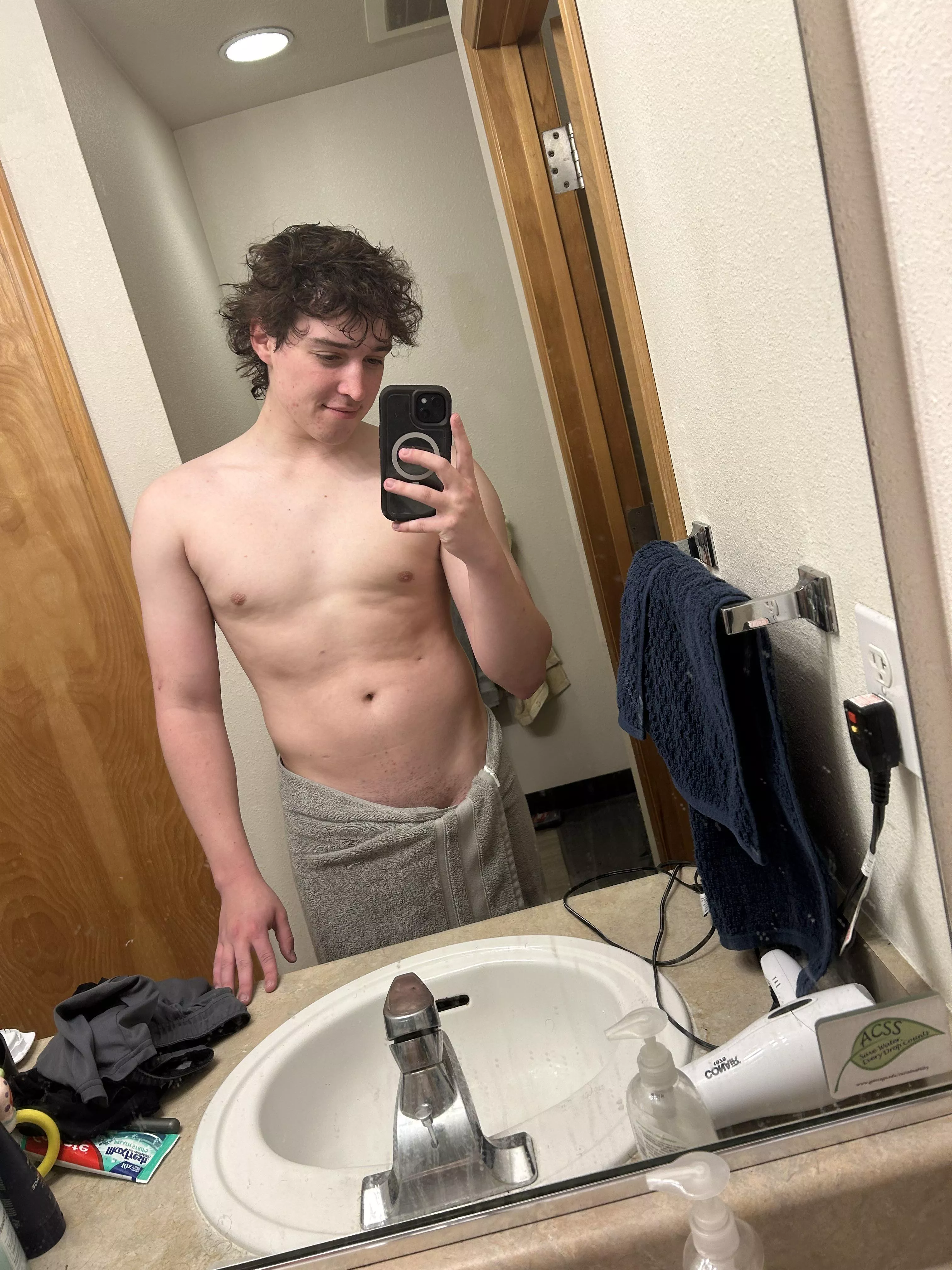 What are you doing if you find me in just a towel?