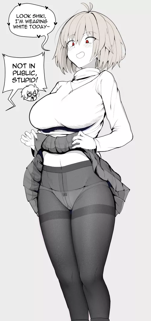 Arcueid showing her panties to Shiki in public (Borghest/sally) [Tsukihime]