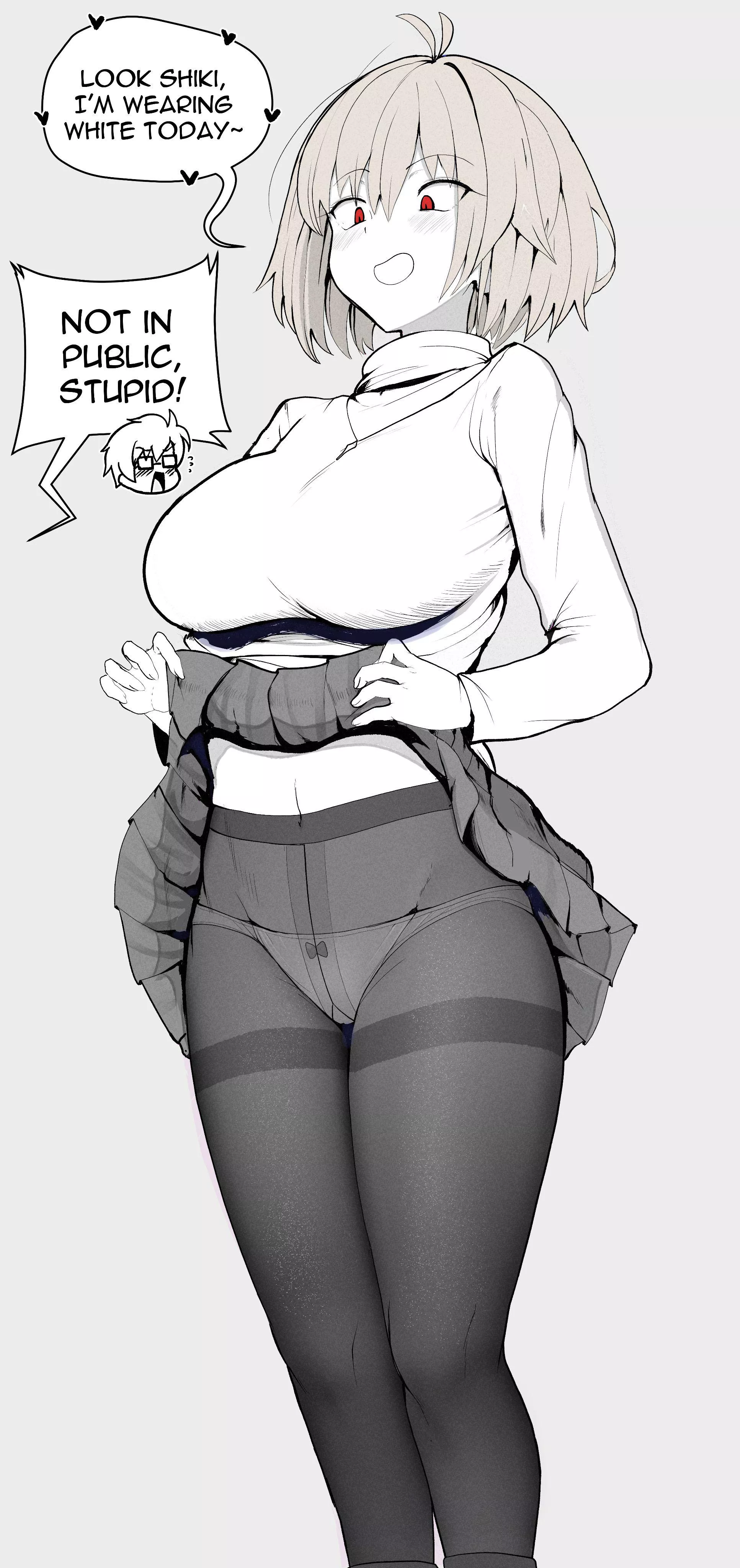 Arcueid showing her panties to Shiki in public (Borghest/sally) [Tsukihime]