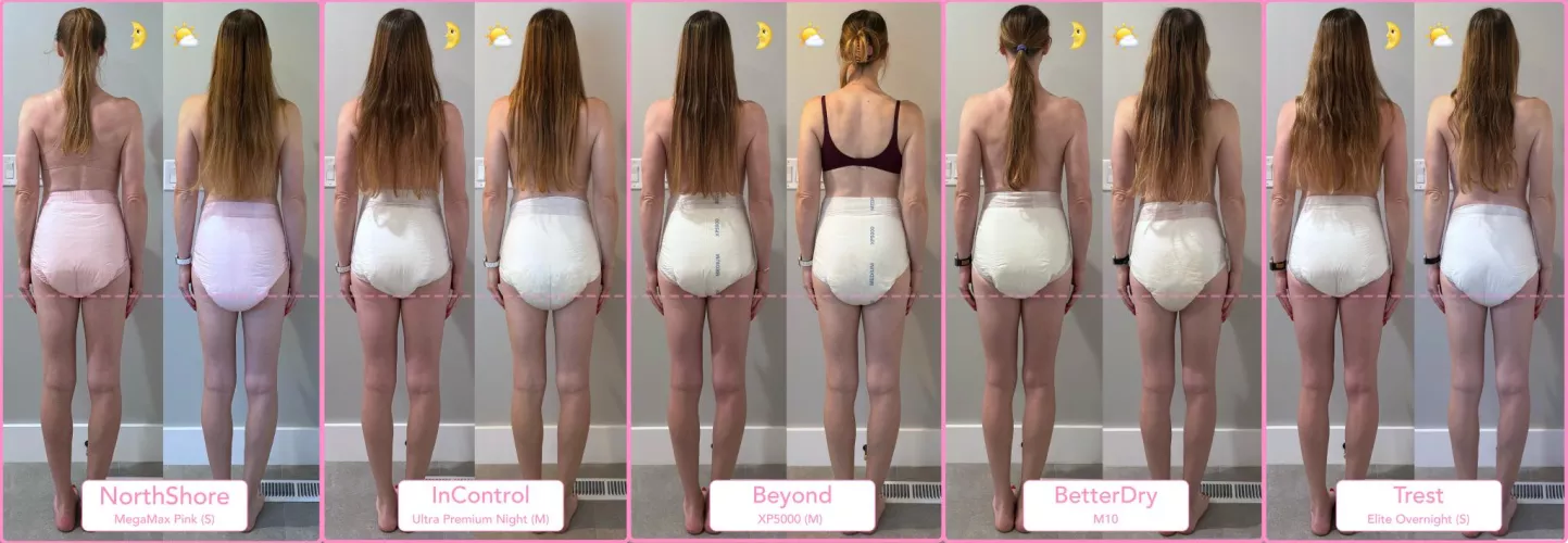 Before/after comparison of popular overnight diapers 