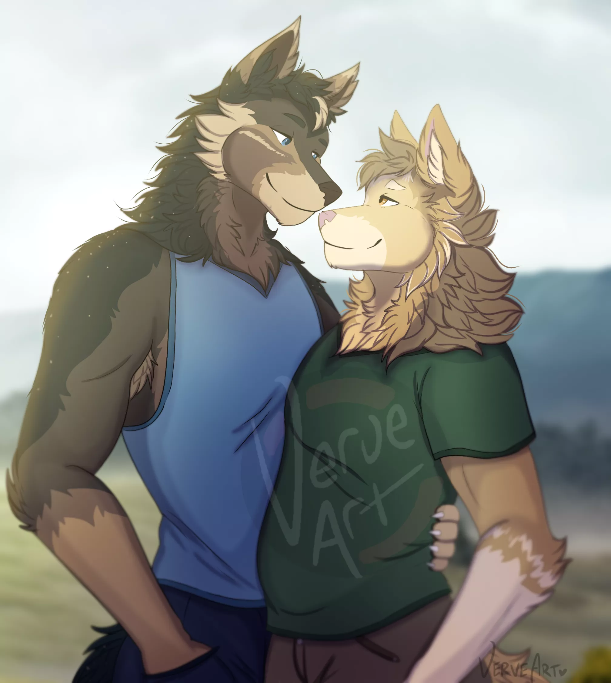 Commission: Just two wolves in love ♡ (Art by me: Verveart)