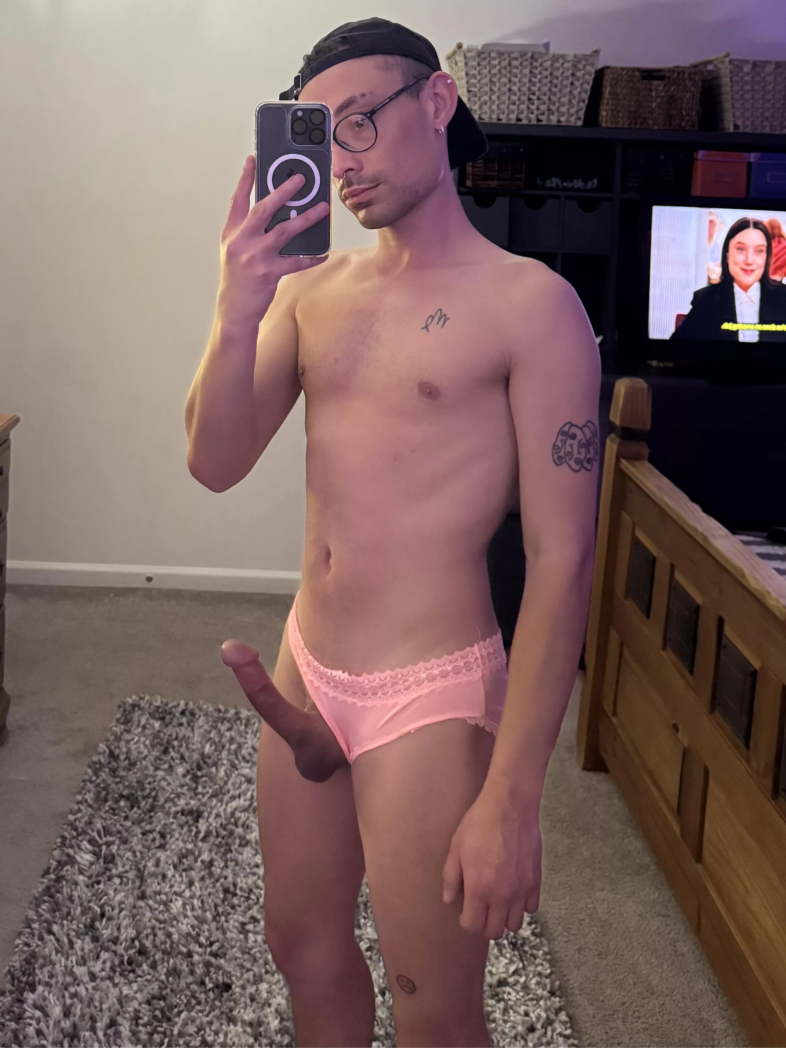 Couldn't control my boner in my panties