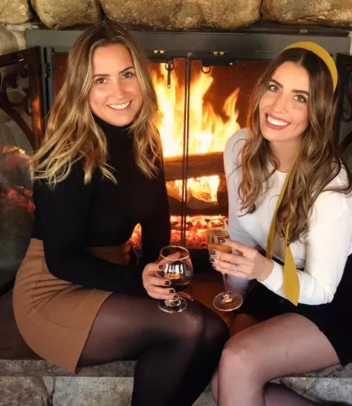 Drinks by the fire. [2]