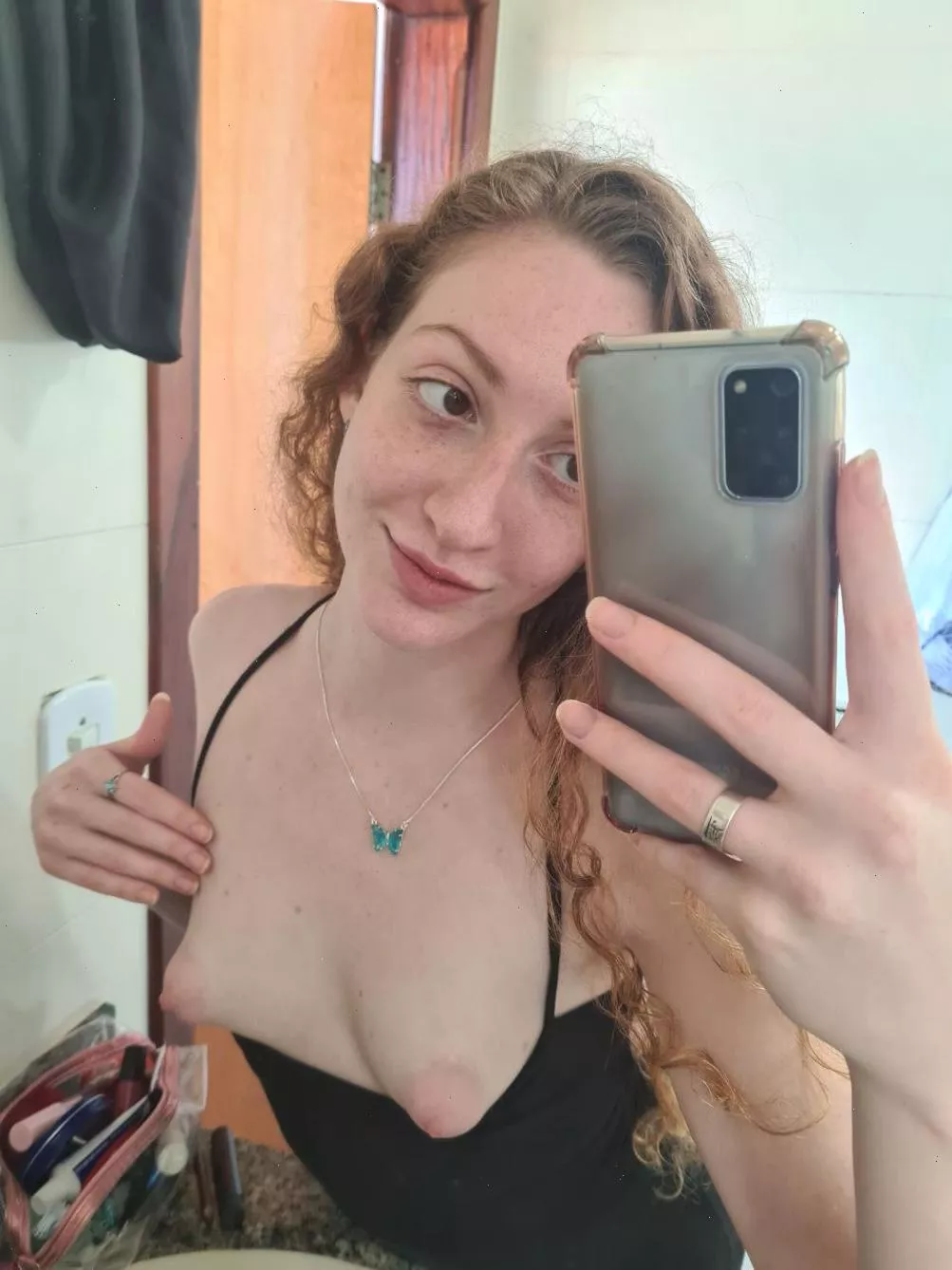 I don't even have to pull down my top for these puffies to fall out in everyones face