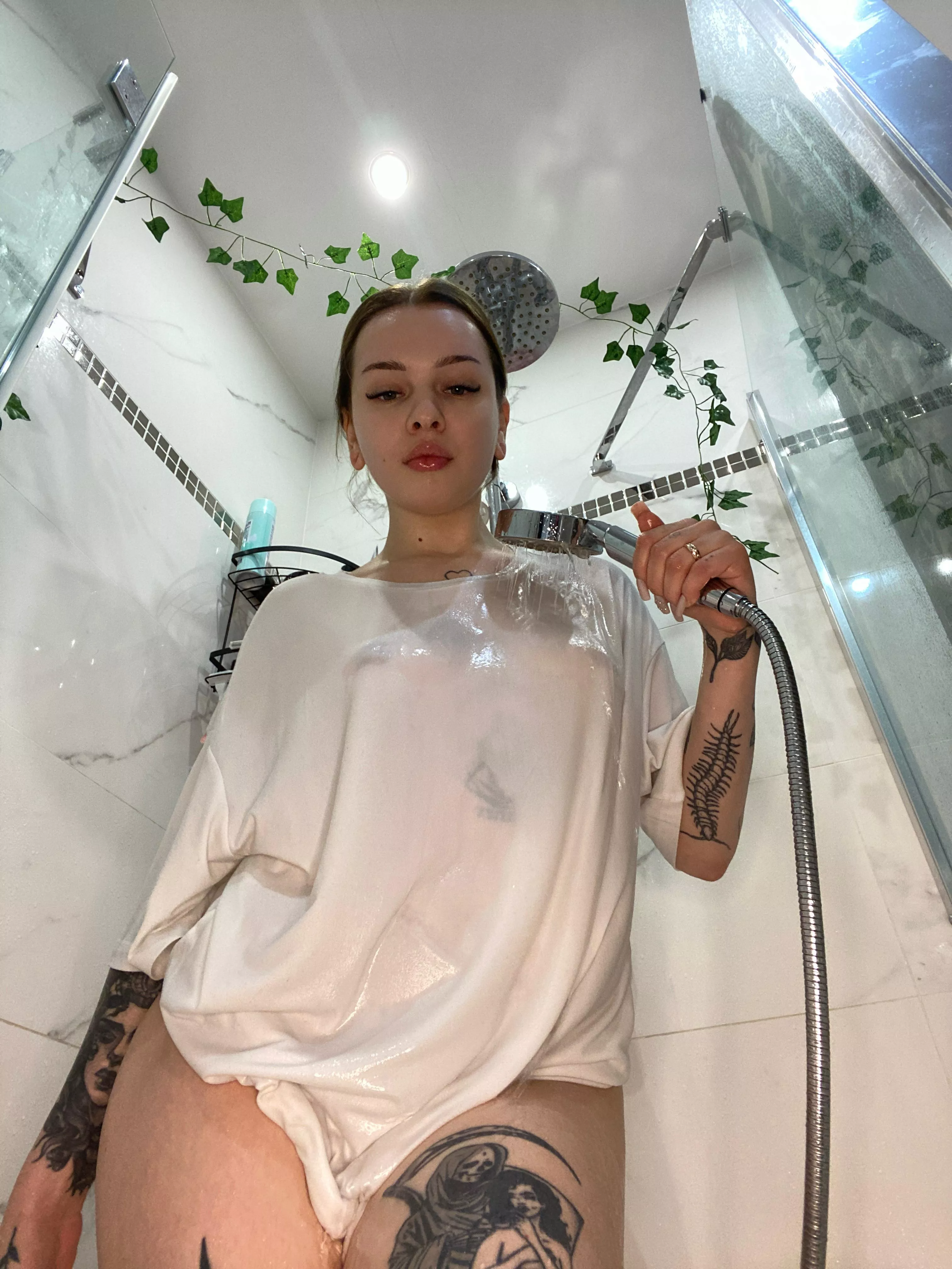 I got my shirt wet and now I want to go outside for a walk