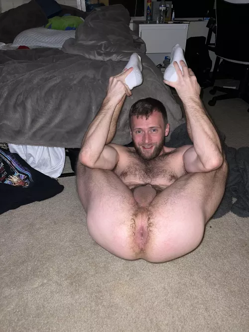 Just chillin on the floor… legs spread wide open