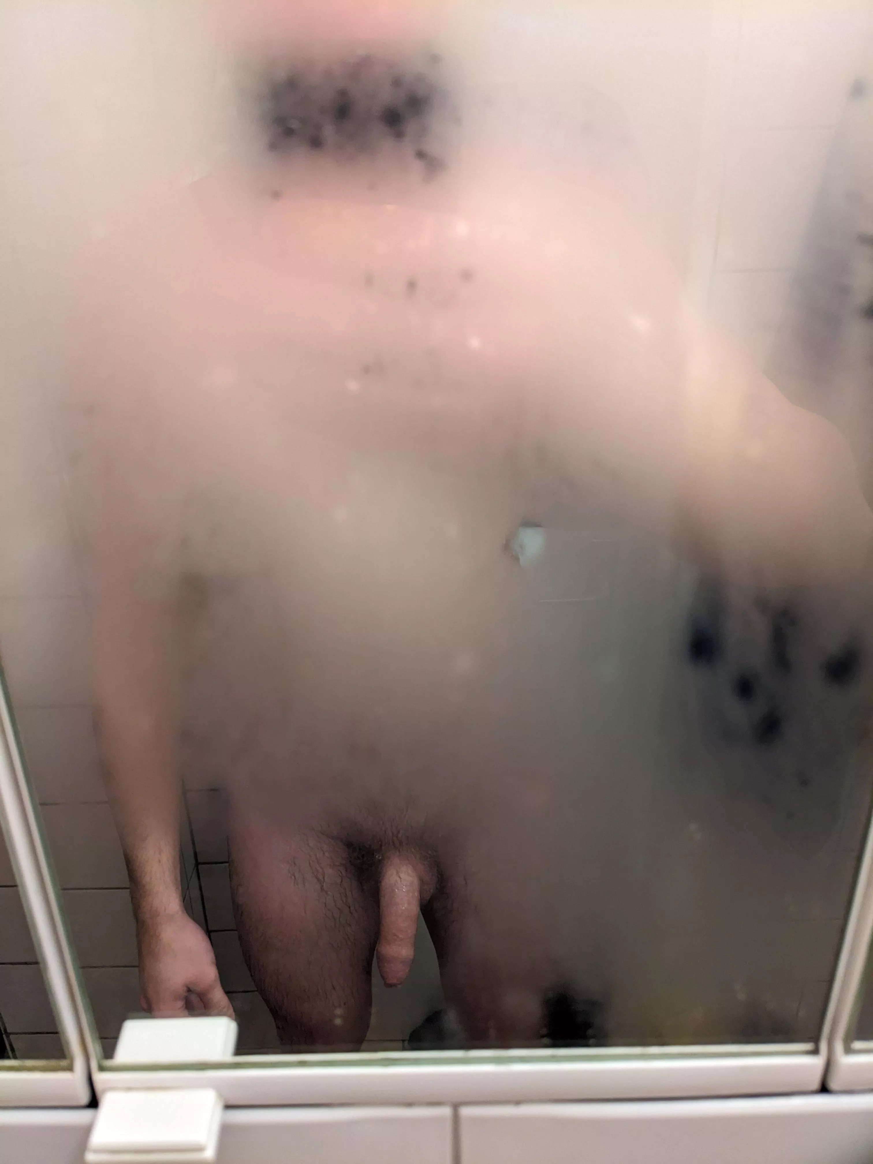 Just out of the shower