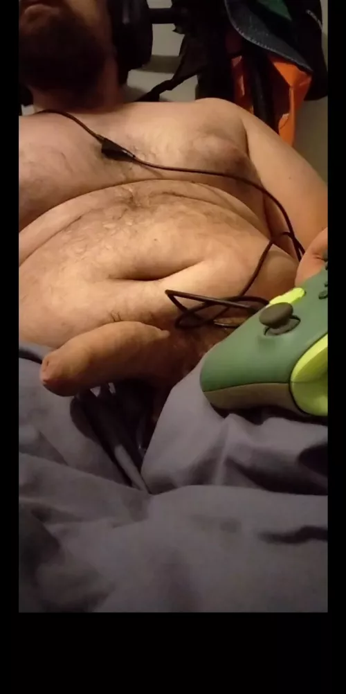 Not the most flattering angle of Mr_Nerd but I think it sums him up, chubby hubby who's a horny gamer