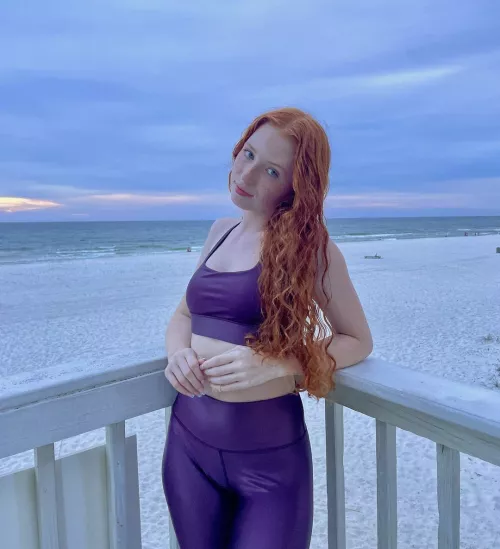 Purple Spandex on the Beach