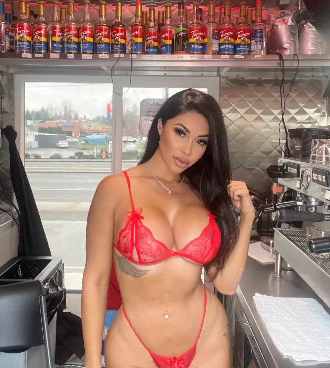 She’s a titty talented barista 