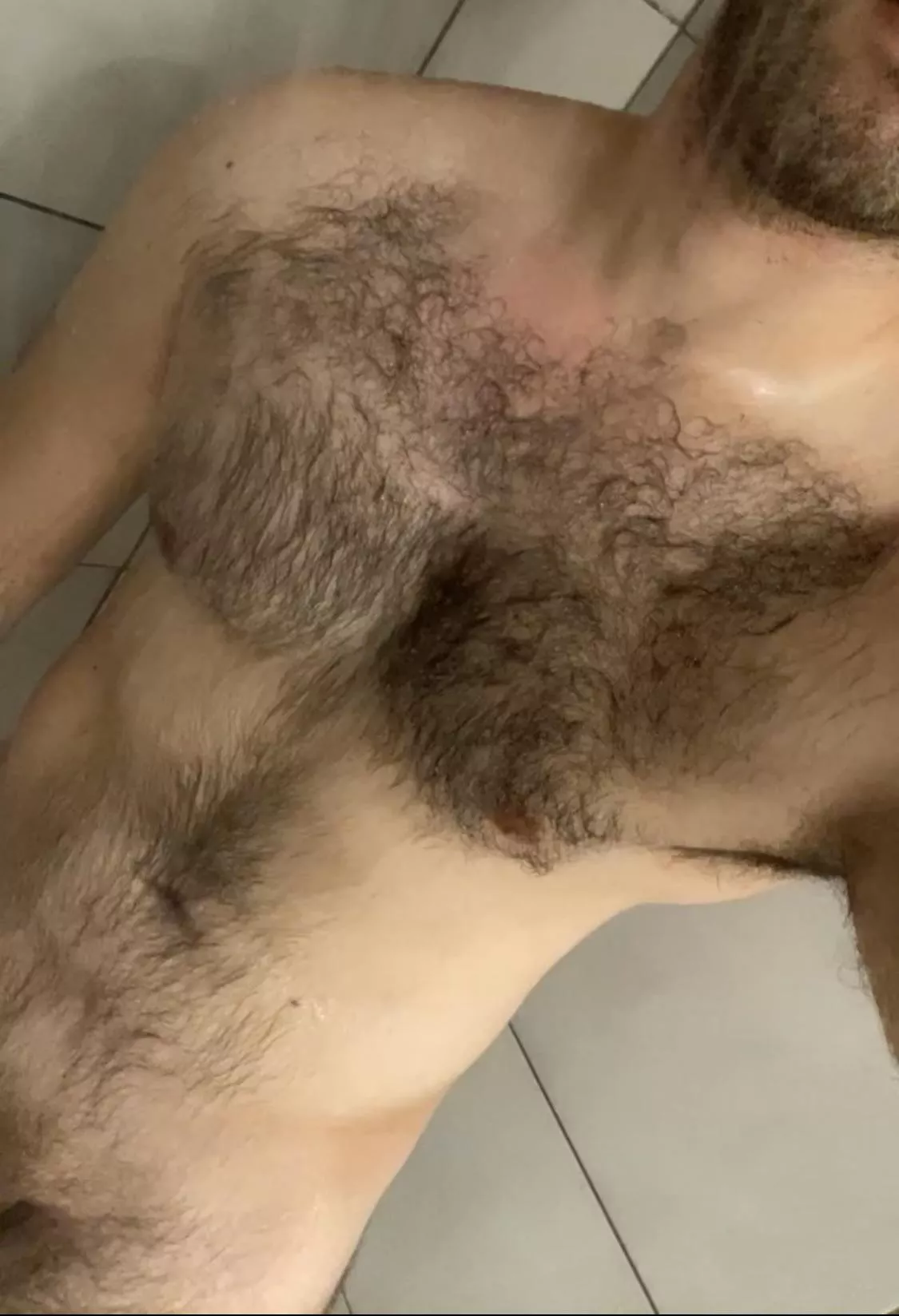 Shower chest hair