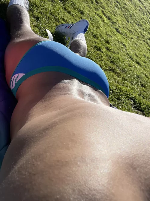 Tanning at the park