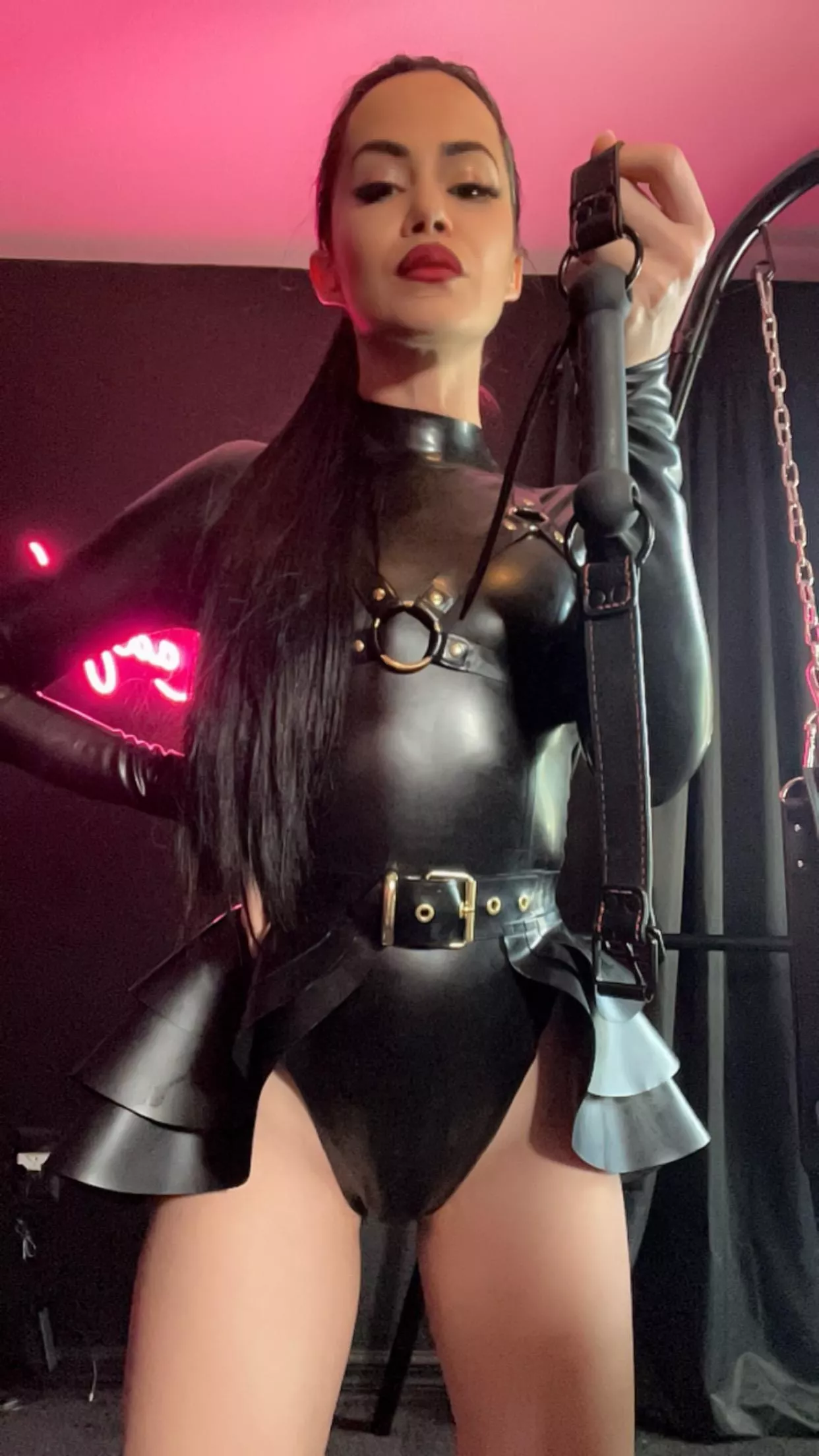 This outfit is hugging my skin in places that you can ever touch. Time to put the gag on Open up