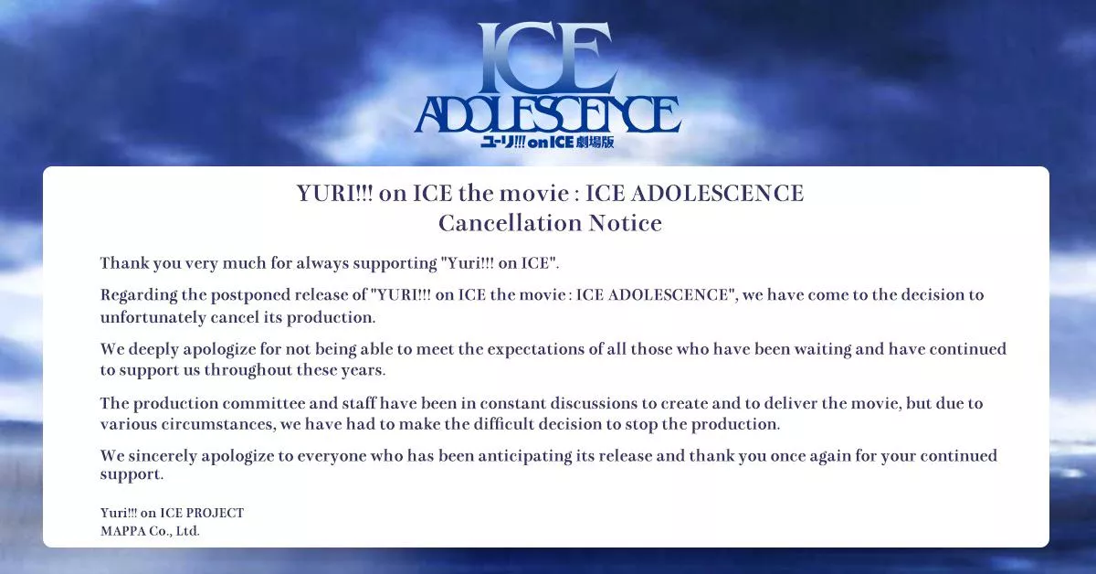 [Yuri On Ice] Ice Adolescence has been canceled 