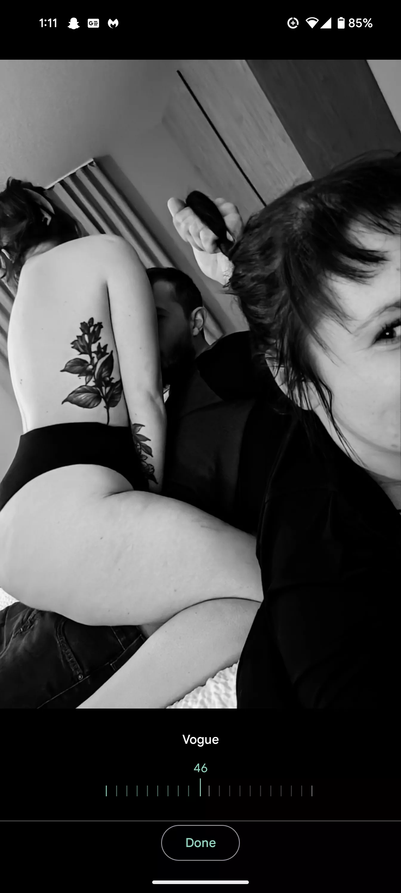 Best friend and hubby 🥰 Laying on me as a backrest while burrying himself in my best friend's tits. Also taking the fuck out of my hair...