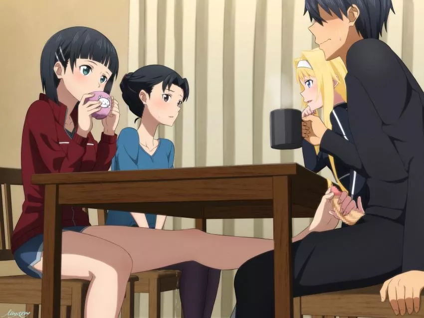 Can't control themselves over breakfast...