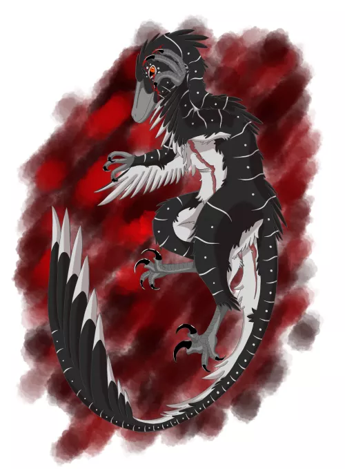 Dune, velociraptor-balaur hybrid, certified God killer (art by me!)