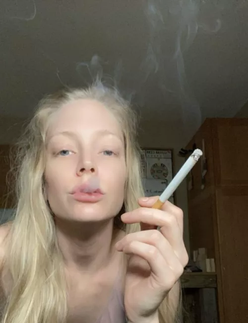 Enjoying a cigarette after getting my face fucked 