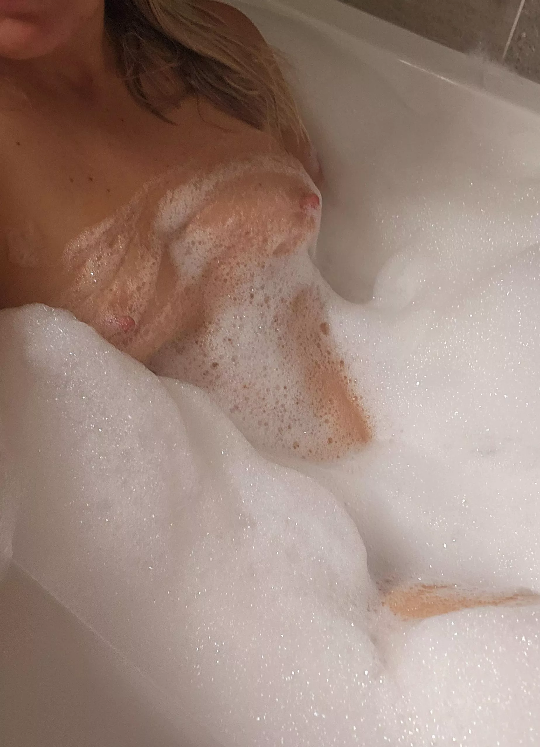 Never too old for a bubble bath...