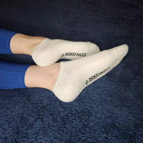 New white converse socks. Cum play. 