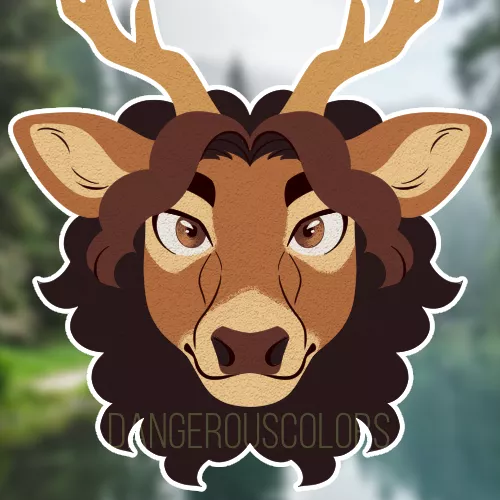 [OC] Lineless icon of one of my bf's fursonas!