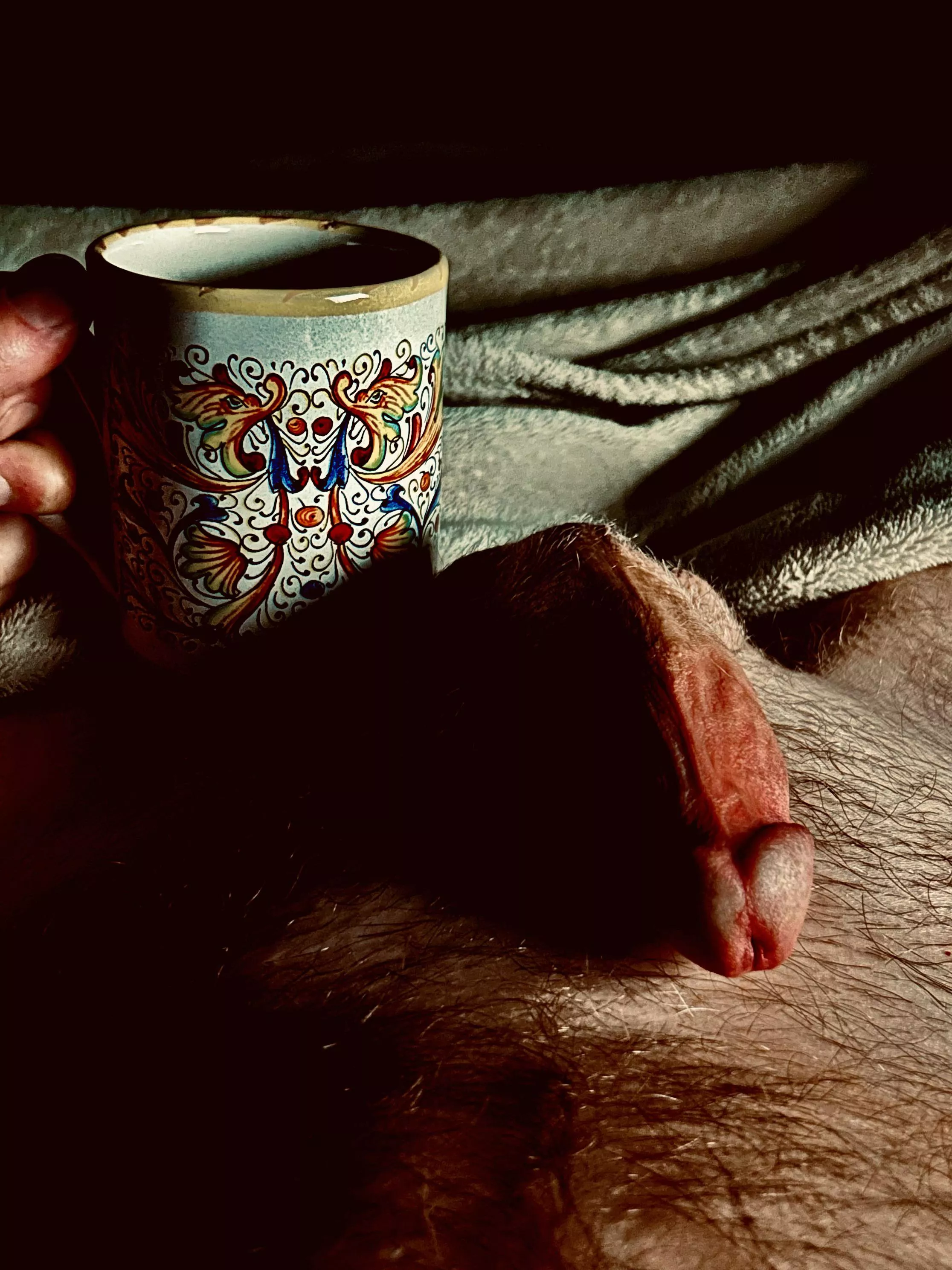 Sunday morning. John is in the wash