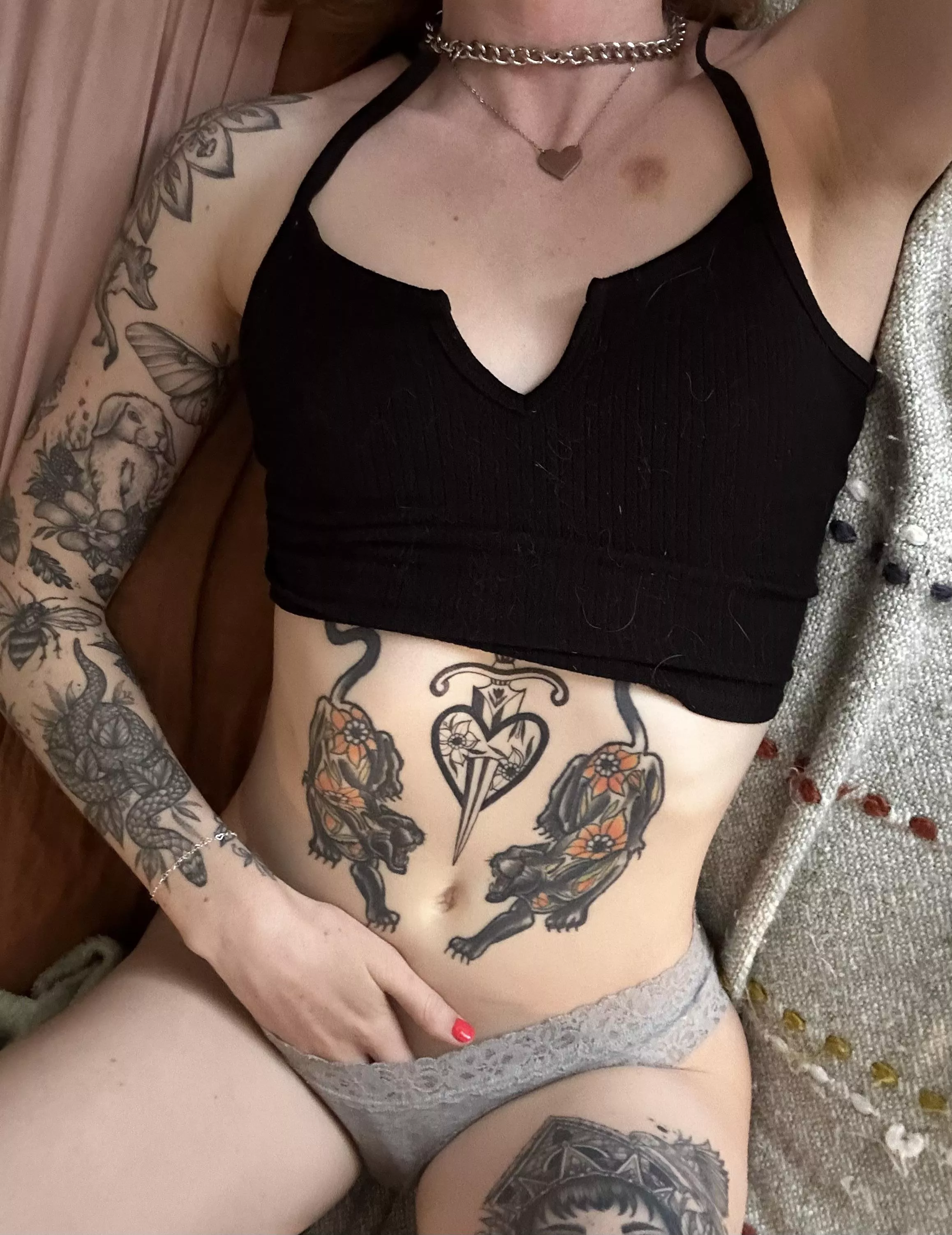 touching myself in bed 