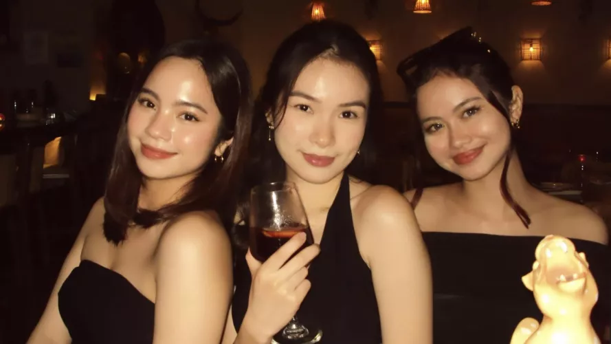 which one is going on her knees later in the night? 