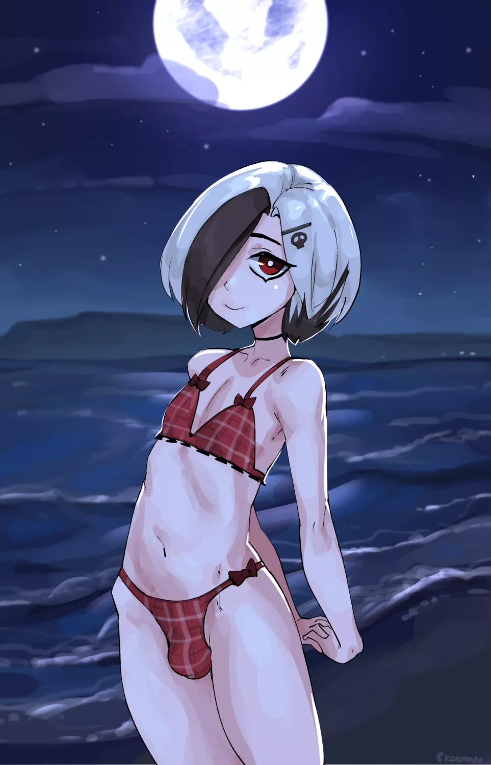 would you like to swim with a femboy under the moon? 