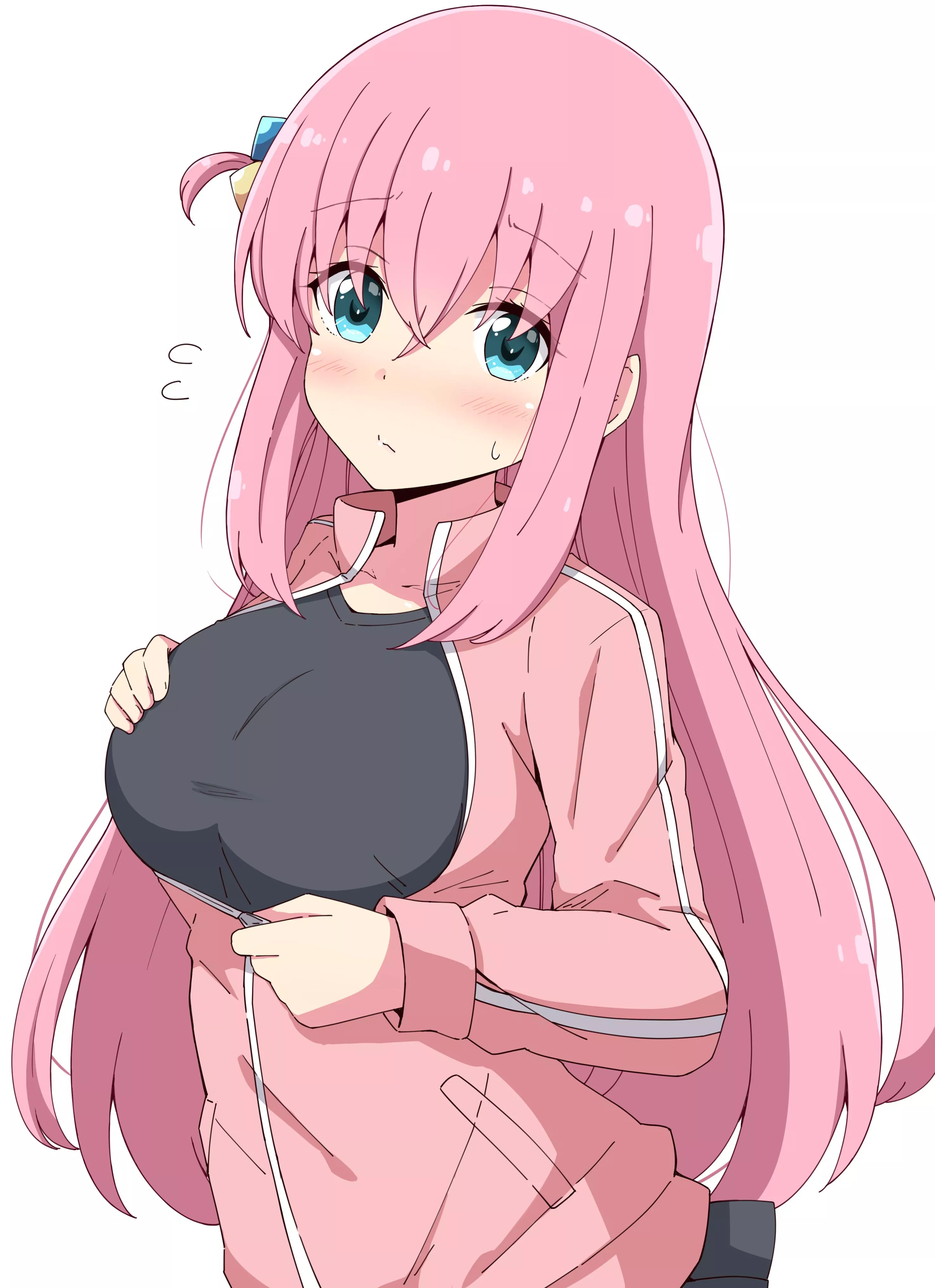 Bocchi Trying To Zip Up Her Jacket (Bocchi The Rock)