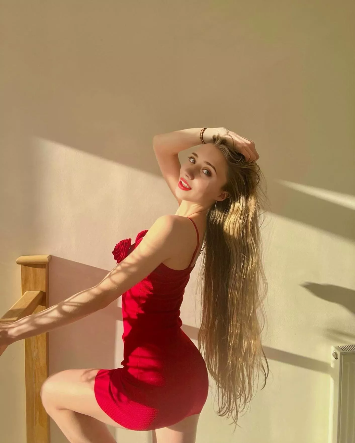 Classy young girl in red
