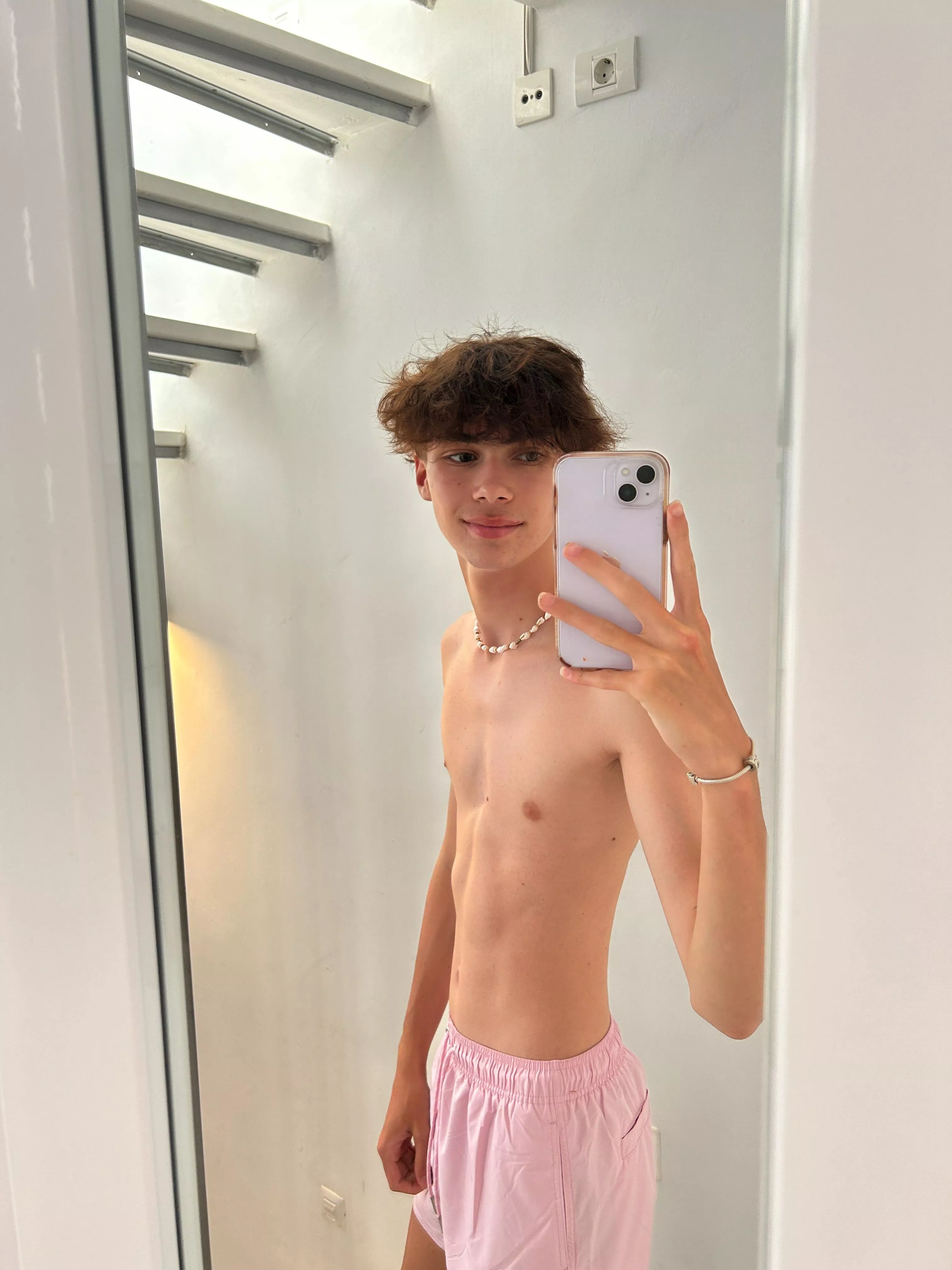 Do you think it is hot when a guy shows off his body in tight pink trunk?(19yoSurferboy)