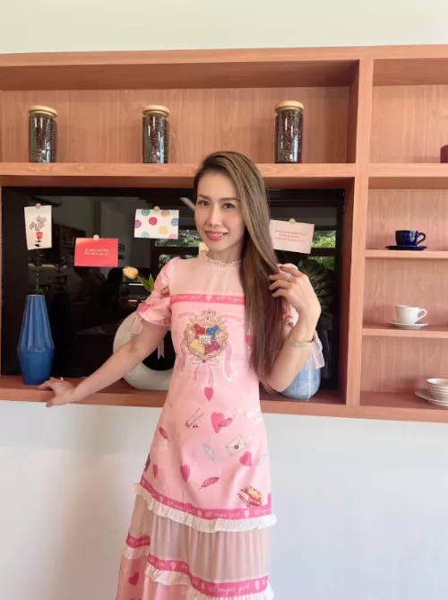 Feeling fabulous with this pink dress