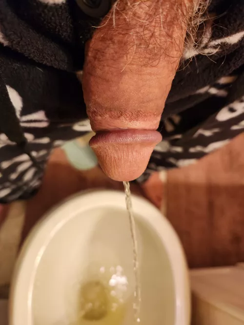 Getting that first morning piss out!