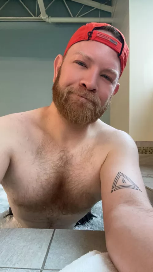 Hello from the gym hot tub!