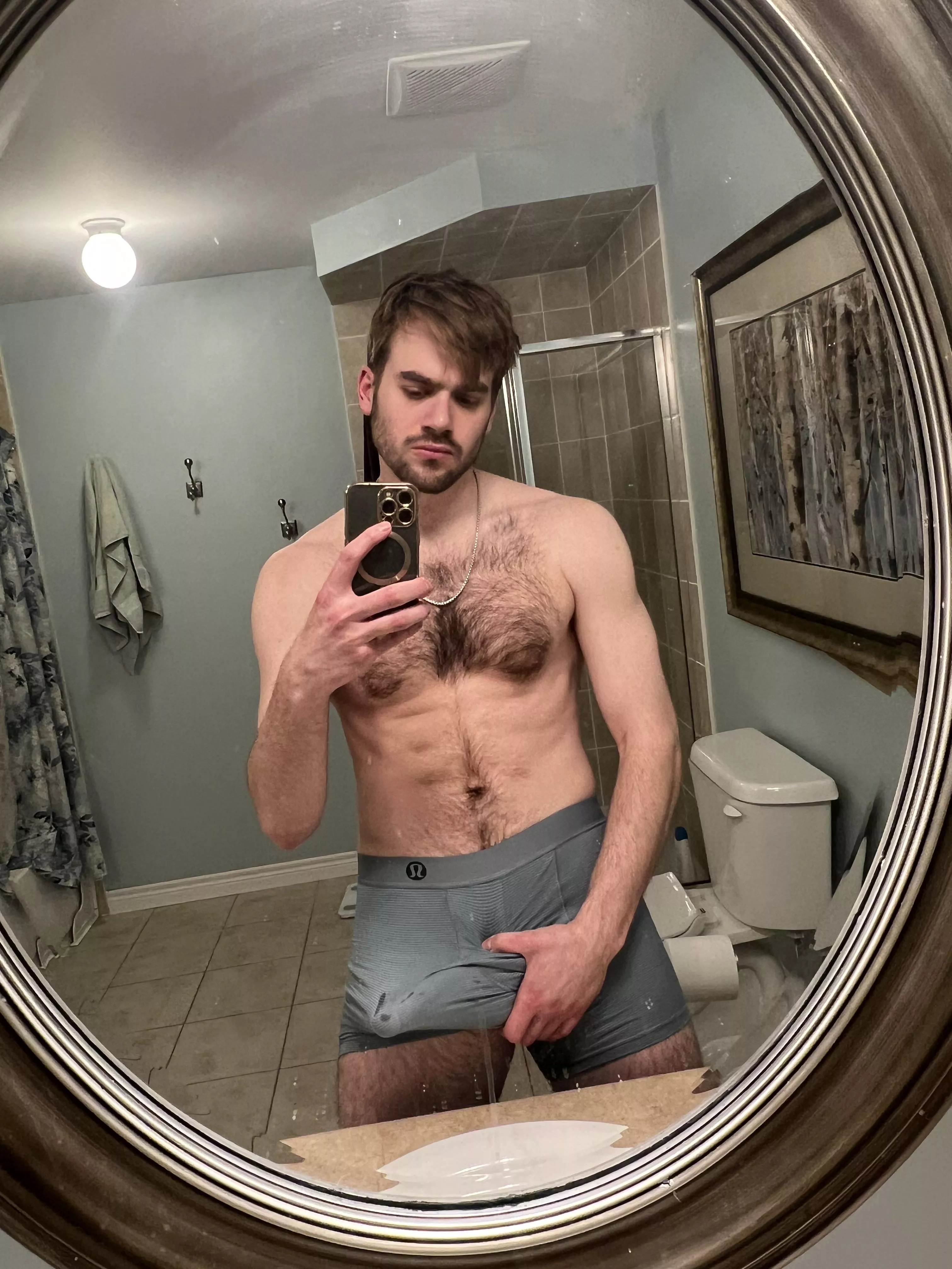 Little bit of Pre cum leaking through