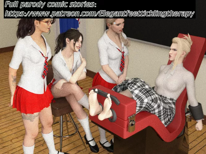 Parody 3d comic schoolgirls tickles their schoolmarm´s feet