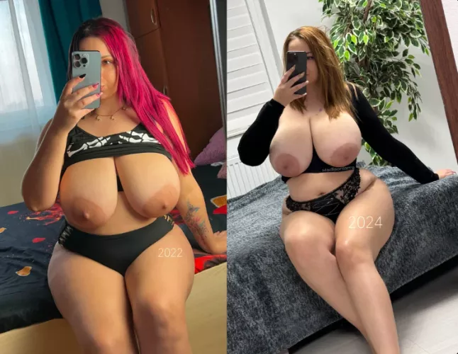 same pose ..2 years apart ..what's your thoughts