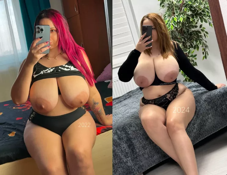 same pose ..2 years apart ..what's your thoughts