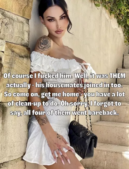 She was hesitant at first, but not anymore. If you don’t like the idea of eating other men’s cum, you’d better get your head around it. Fast.