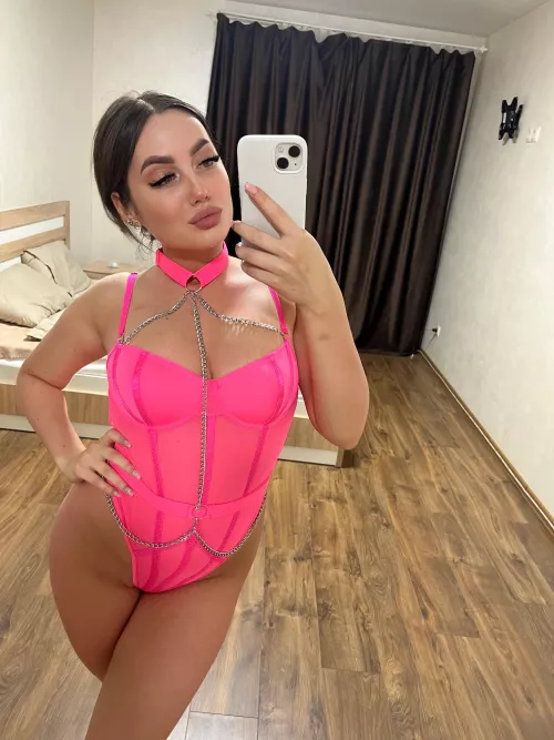 So sexy and bright pink bodysuit