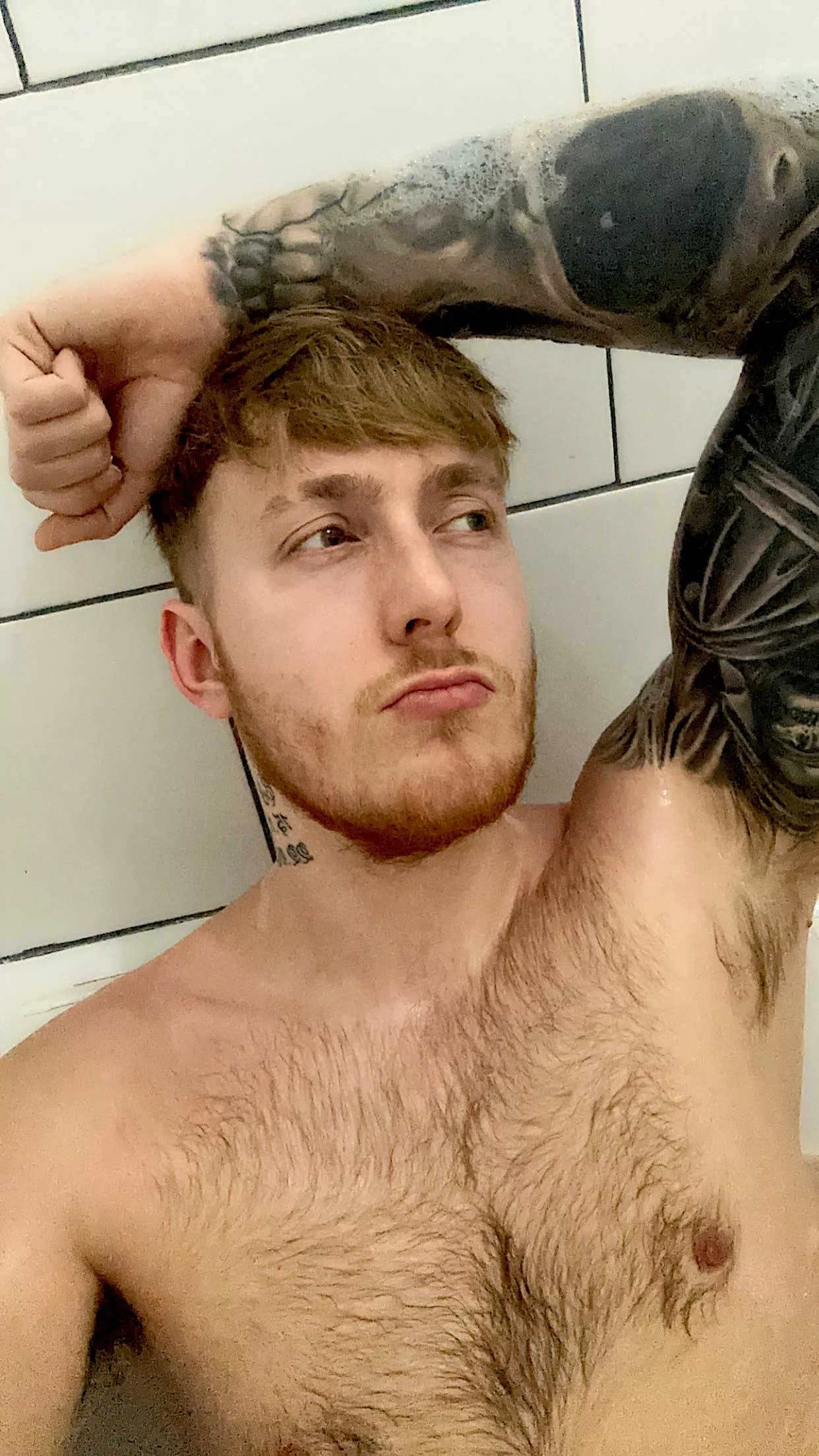 Tattooed dude here to chill the mood