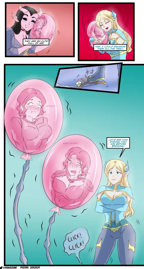 They are invited to a party and end up turned into balloons for the party