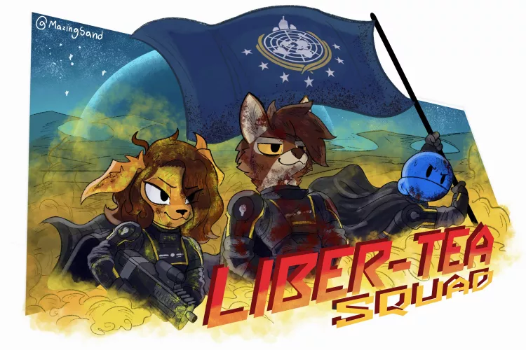 Would you like to helldive with us :3 (art by me)
