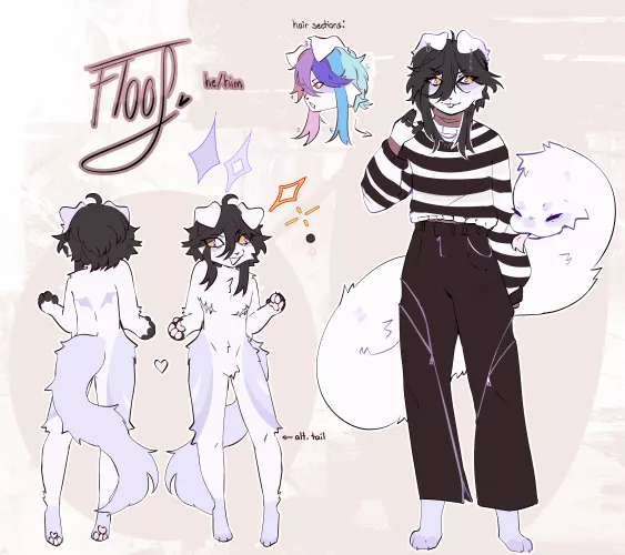 a new ref for my fursona, floof! [OC]