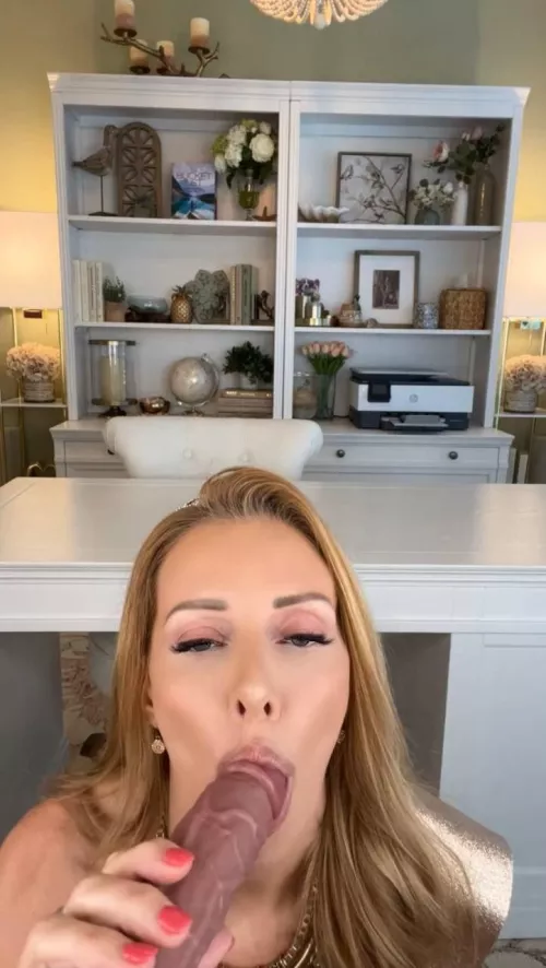 All I want for my birthday is a big hard cock stuffing my mouth and my hungry pussy.