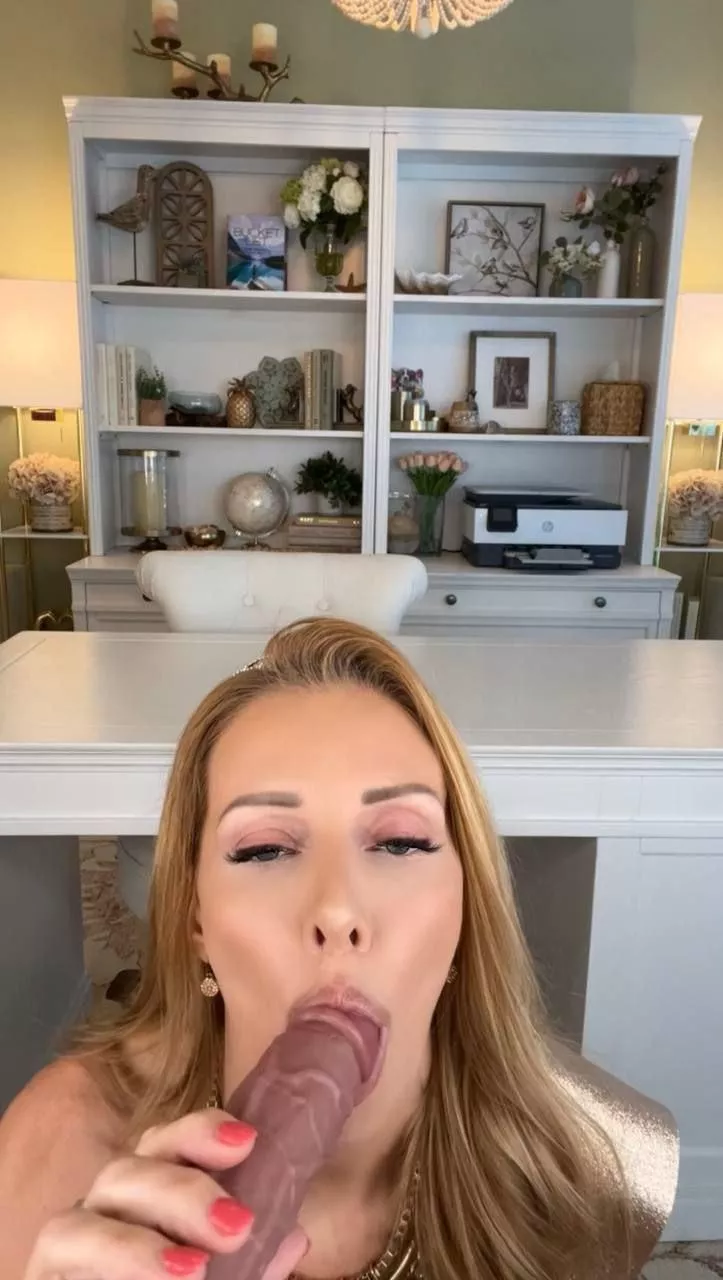 All I want for my birthday is a big hard cock stuffing my mouth and my hungry pussy.